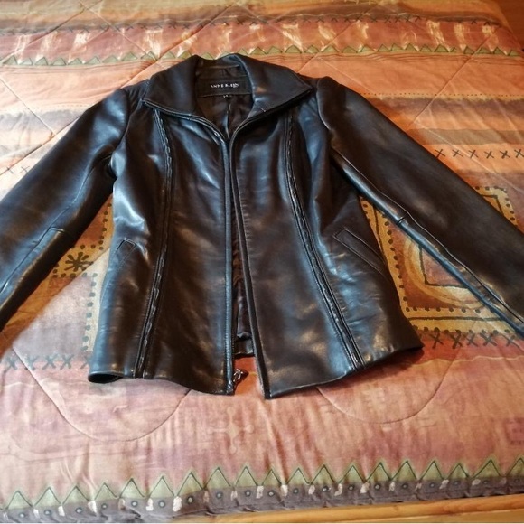 Anne Klein leather jacket.  Size small, black - Picture 3 of 6